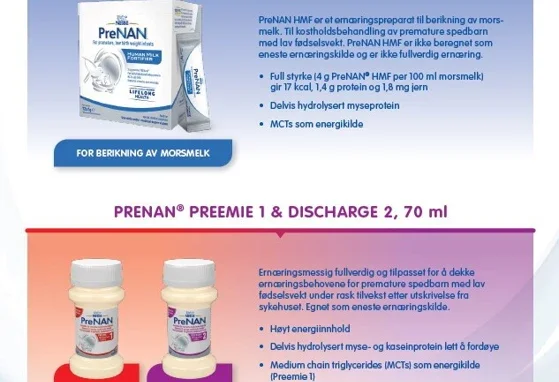 PreNAN Produktoversikt